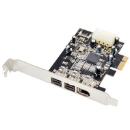 PCI Express 3 Port Video Capture Expansion Card Firewire XIO2213AZAY Chipset 1394B 1394A PCIe 1.1 X1