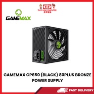 GAMEMAX GP650 (BLACK) 80PLUS BRONZE  POWER SUPPLY