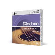 Combo of 3 sets of Acoustic Guitar strings - D'Addario EJ26-3D (3 sets EJ26) - Phosphor Bronze, Cust