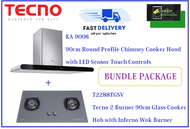 TECNO HOOD AND HOB BUNDLE PACKAGE FOR ( KA 9008 &amp; T 2288TGSV) / FREE EXPRESS DELIVERY