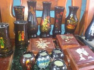 收藏天地  日本風古董漆器  花瓶  菸盒  小白兔  鷹揚