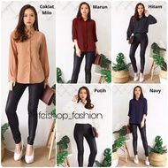 KEMEJA KATUN Hem Giyomi - Basic Top Women's Shirt Skoder Hand Plain Shirt // Aurel Basic Long Sleeve