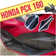Pcx160 กันรอยข้างพักเท้าใหญ่ (2ฝั่ง) ชุดสติ๊กเกอร์เคฟล่า Pcx 2021-2024