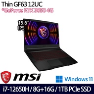 《MSI 微星》Thin GF63 12UC-654TW(15.6吋FHD/i7-12650H/8G+16G/1TB PCIe SSD/RTX3050/特仕版)