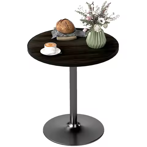 HOMCOM Round Dining Table for 2-4 People Modern Black 27.6"x 27.6" x 29.9"