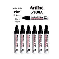 [NEW] ARTLINE 5100A EK-5100A (5.0MM) Big Nib Whiteboard Marker (Black) 6 PCS / Box