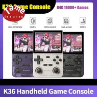K36 Handheld Retro Game Console 64G 16000+ Games 3.5 Inch 3500mAh Dual Joystick for /MAME/N64 Video 