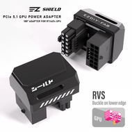 EZDIY-FAB หัวต่อไฟการ์ดจอพอร์ต 12VHPWR  (180 Degree) PCIe 5.1 600W GPU Power Connector Adapter *** ข