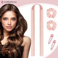 Wishlistforyou Heatless Curling Rod Plush Head Hair Curler Wave Form Curl Rod Sponge Curling Bouncy 