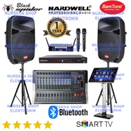 Paket karaoke speaker baretone 15 inch DVD karaoke Geisler layar touchscreen