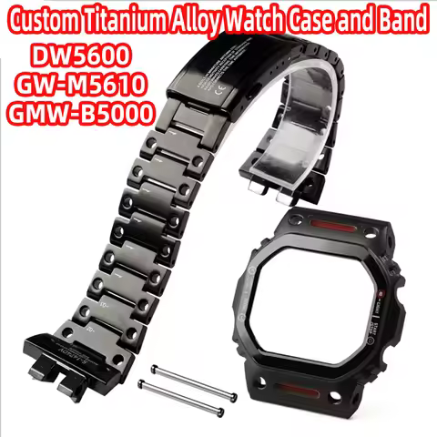 Ultra-Lightweight Titanium Alloy Case + Band for Casio DW-5600 GW-M5610 GW5000U GMW-B5000 Titanium C