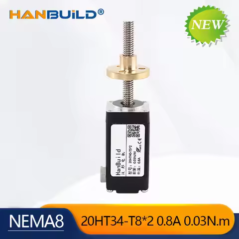 NEMA 8 20HT34-T5*2 0.8A 0.021N.m Trapezoidal 0.8A Stepper Motor Length L50mm-150mm CNC for 3D Printe