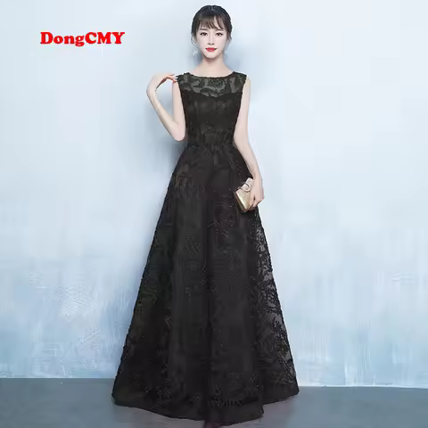 DongCMY New 2025 HomeComing Dresses WT0030 Vestdio logon Formal long Party Black dress Customized