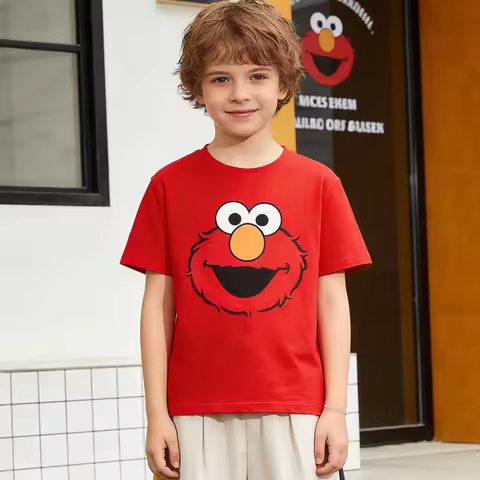 Cute TShirts Elmo Oscar Big Bird Cookie Monster Cute Cartoon Men Women Character Cotton Adult Childr