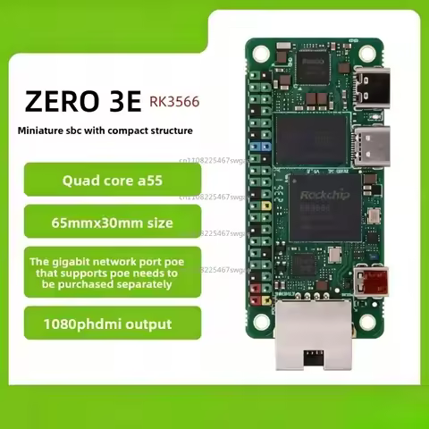 RK3566 Quad-core CPU with Mali-G52 GPU Radxa ZERO 3E Development Board
