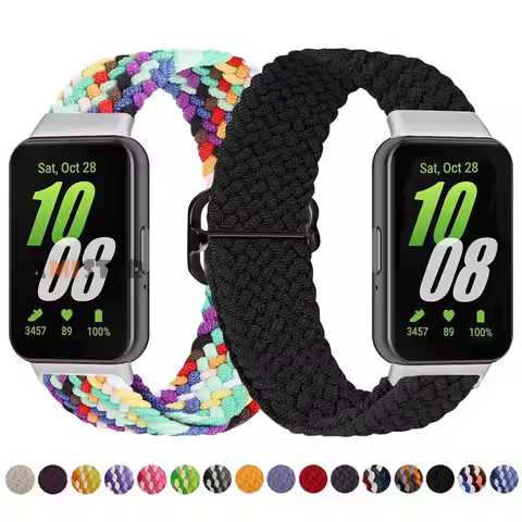 Nylon Strap For Samsung Galaxy Fit 3 Wristband Adjustable Braided Solo Loop Replacement Bracelet For
