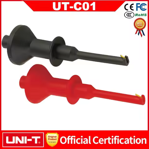 UNI-T UT-C01 Hook Type Test Clamp Whorl Pattem Safety Handle alligator clip