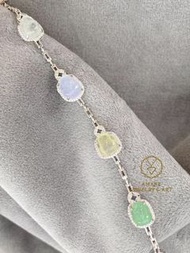 新品超抵so sweet🌈💖！ Jadeite Bracelet！ Natural Burma jadeite  0.33ct diamond & 18k gold, price 19500HKD  