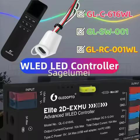 GLEDOPTO GL-C-616WL ESP32 WLED LED Controlle Elite 2D EXMU Advanced with MIC DIY Dynamic Light FOR W