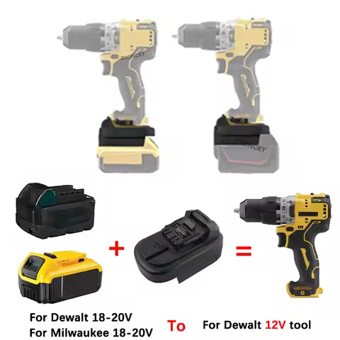 NEW Converter Adapter for Dewalt/Milwaukee 18V 20V Li-ion Battery To for Dewalt 12V Battery Replacem