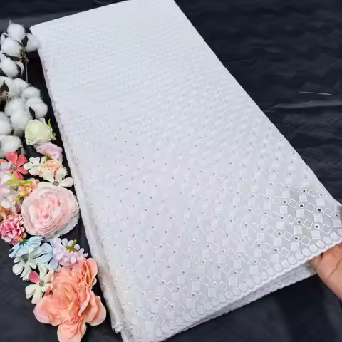 African Cotton Polish Lace Material For Men Cloth 2024 New Soft 100%Cotton Fabric Quality GORGEOUS M