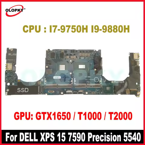 LA-H331P Motherboard I7-9750H I9-9880H CPU GTX1650 T2000 for DELL XPS 15 7590 Precision 5540 Laptop 