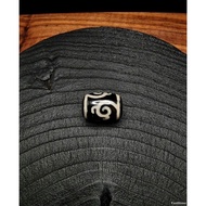 DZI Talo Dewi Green Tara Blessed Tibetan Stone 17x12.5mm E2789
