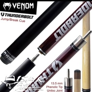 VENOM THUNDERBOLT JUMP BREAK CUE | MAROON 13.5MM STICK LONCAT BILLIARD - LUX MN