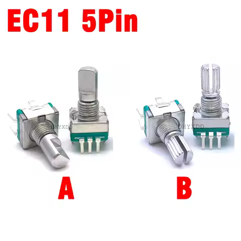 2Pcs EC11 Rotary Encoder Code Switch 30 Position With Push Button Switch 5Pin 15MM 20MM Plum Shaft H
