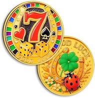 Horseshoe Casino Lucky Coin, Clover Poker Chip - 777 Slots Lucky Charms, Las Vegas Casino Accessorie