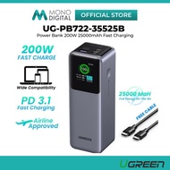 UGREEN Power Bank PB722 200W 25000MAH / PB721 130W 20000MAH /PB724 100W 12000MAH Digital Display - P