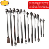 Daily 12Pcs Stainless Steel Lab Spoon Spatula Laboratory Sampling Spoon Mixing Spatula