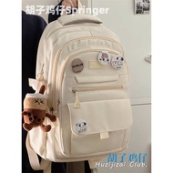 deuter school bag kids school bag Tooling Style Trendy Brand Schoolbag for Women Korean Style Senior high school Students Junior High School Students Large Capacity Color Contrast