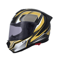 M2R Stop Safety Helmet F-7 2 Science Fiction Matt Black Gold Lining Removable Built-In Sunglasses He