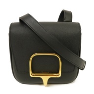 HERMES Epsom皮革Della Caralleria Mini Shoulder Bag金扣肩背袋經典黑