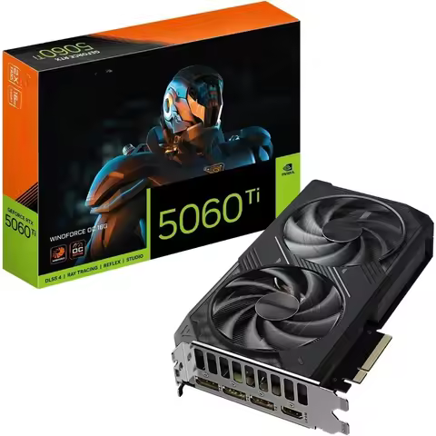 GeForce RTX 5060 Ti WINDFORCE OC 16GB GDDR7 128-bit PCIe 5.0 Gaming Graphics Card with DisplayPort H