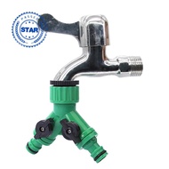 2 Way Double Outside Garden Water Hose Pipe Tap Splitter Connector Adaptor Dual G1V4