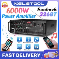 6000W Power Amplifier Bluetooth Mixer 5.0 Karaoke Home Theater Amplifier 2.0 Channel Sunbuck 326BT 3