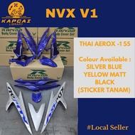 Rapido NVX V1 Thai Aerox-155 Coverset ( Sticker Tanam) SILVER BLUE MATT BLACK YELLOW