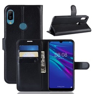 Litchi Leather Phone Case For Huawei Y6P Y6S Y6 Pro Prime 2017 2018 2019 Wallet With Card Slot Holder Flip Case Cover