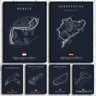 F1 Imola Monaco Track Circuit Canvas Painting Formula 1 Wall Art Nordic ,No Frame Canvas Painting Gi