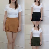 （JANUARY BRAND）SMLXL2XL Women's High Waist Roman Stretch Skorts女装高腰裤裙罗马弹力面料后腰伸缩裤头-JN5423