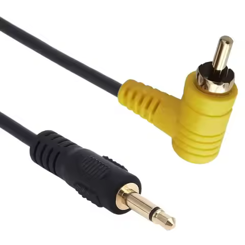 1.8 Meter 90 Degree 3.5 Mm 1/8" Mono Plug To Single RCA Male Jack Cable Extension Cord AV Audio Vide