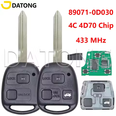 Datong 89071-0D030 433MHz 4C/4D70 Chip TOY47 Blade Car Remote Key For Toyota Avensis Avanza Corolla 