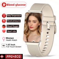 Non-invasive Blood Glucose Smart Watch Women Blood Pressure Measurement Thermometer Health watch ECG+PPG Ladies Smartwatch