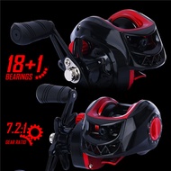 FRRTC Fishing Reel Red Reel 10KG Max Drag Baitcasting Reel 7.2:1 Gear Ratio Magnetic Brake Jigging B