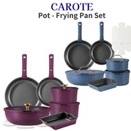 Carote Titanium Non-Stick Cookware Set – Lightweight, PFOA-Free, IH & Gas Compatible, 10/15-Piece
