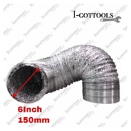 3Meter 6" Aluminium Flexible Hose COOKER HOOD EXHAUST HOSE Ducting Hose Aluminum Flexible Exhaust Ai