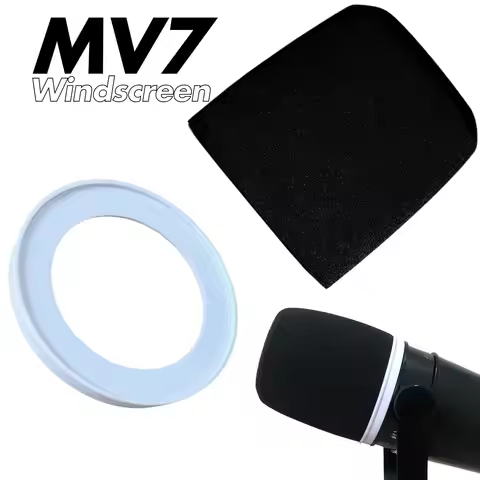 Foam Microphone Covers with Retaining Ring for Shure MV7, MV7X, MV7i, MV7+ Pop Filter RK345 Windscre