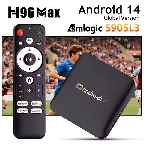 H96Max S905L3 Smart TV Box 4K HD Android 14 USB 2.0 2.4G&5G Dual WiFi Support Google Voice Assistant